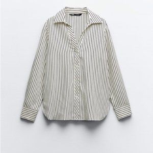 NWT Zara Striped Button-Down SIze Small